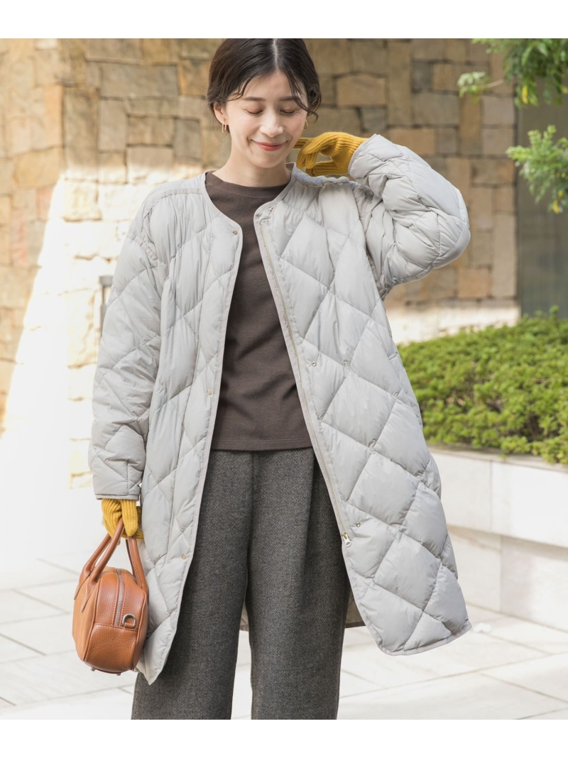 【SALE／30%OFF】ライトダウンキルトロングコート URBAN RESEARCH DOORS アーバンリサーチドアーズ ジャケット・アウター 余分の物のジャケット・アウター 米国海軍 カーキ緑であること 薄墨色【RBA_E】【貨物輸送無料】[ Fashion]