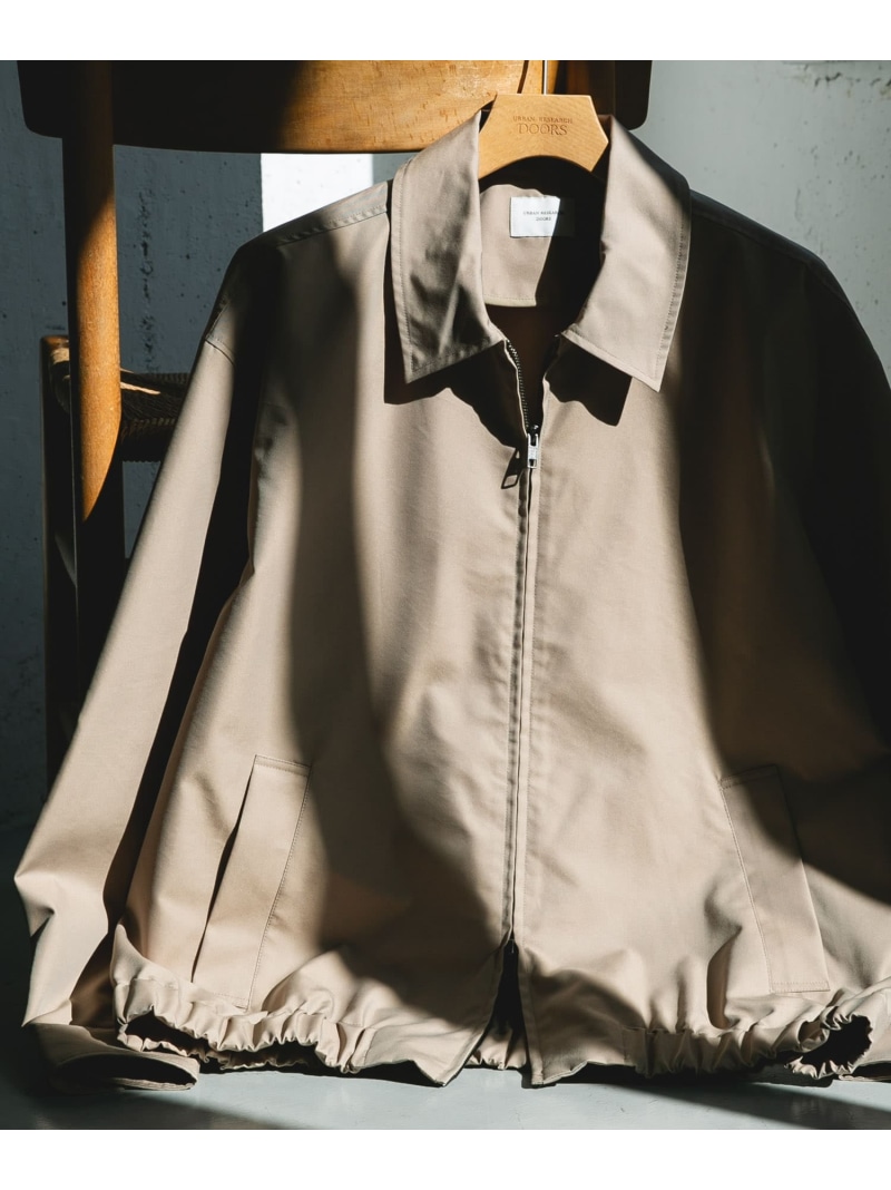 【SALE／10%OFF】ヘムシャーリング フルジップ ブルゾン URBAN RESEARCH DOORS アーバンリサーチドアーズ ジャケット・アウター ブルゾン・ジャンパー ベージュ ネイビー【RBA_E】【送料無料】[ Fashion]