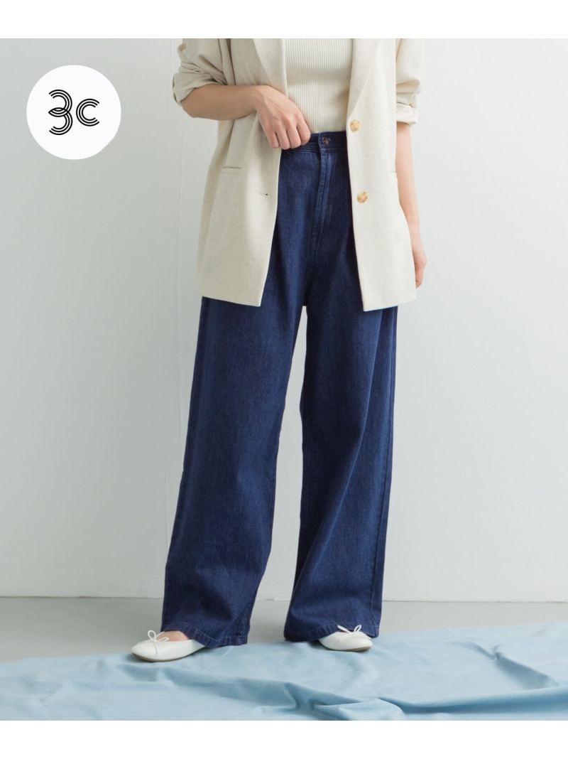 【SALE／30%OFF】Denim Tuck Wide Pants URBAN RESEARCH DOORS アーバンリサーチドアーズ ズボン下 デニム・ジーンズズボン下 青碧 赤銅色【RBA_E】【貨物輸送無料】[ Fashion]