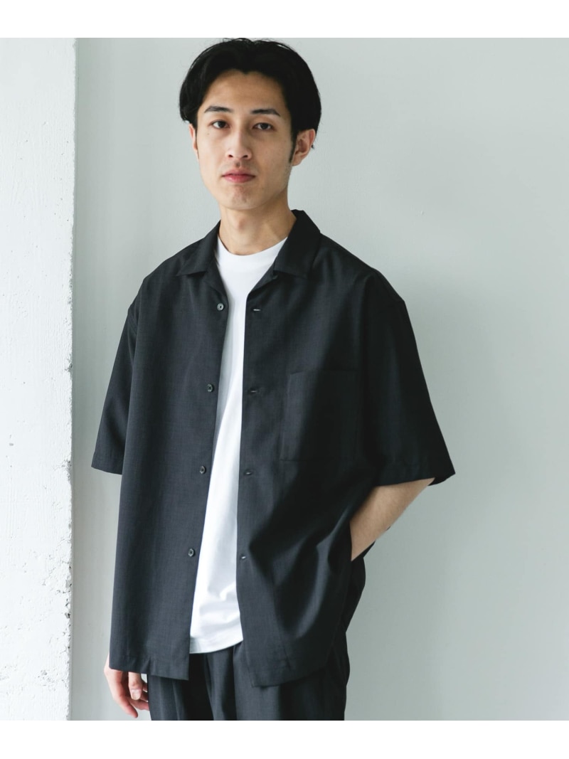 クイックドライ オープンカラーショートスリーブシャツ URBAN RESEARCH DOORS アーバンリサーチドアーズ トップス シャツ・ブラウス ホワイト グリーン グレー【送料無料】[ Fashion]