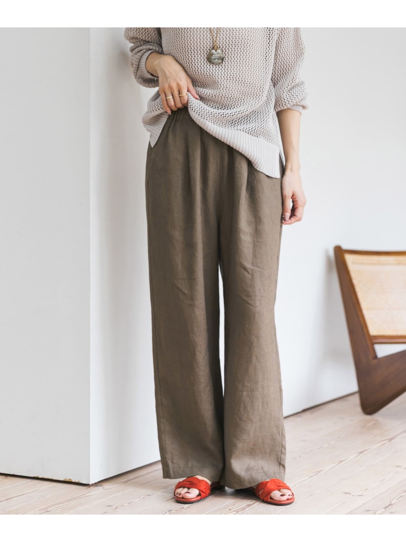 【SALE／20%OFF】リネンイージーパンツ URBAN RESEARCH DOORS アーバンリサーチドアーズ パンツ その他のパンツ ベージュ ブラック グリーン ブラウン【RBA_E】【送料無料】[ Fashion]｜URBAN RESEARCH DOORS／ドアーズ