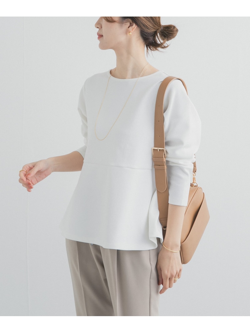 【SALE／30%OFF】ポンチペプラムプルオーバー URBAN RESEARCH DOORS アーバンリサーチドアーズ トップス カットソー・Tシャツ ブルー ネイビー ホワイト【RBA_E】【送料無料】[ Fashion]
