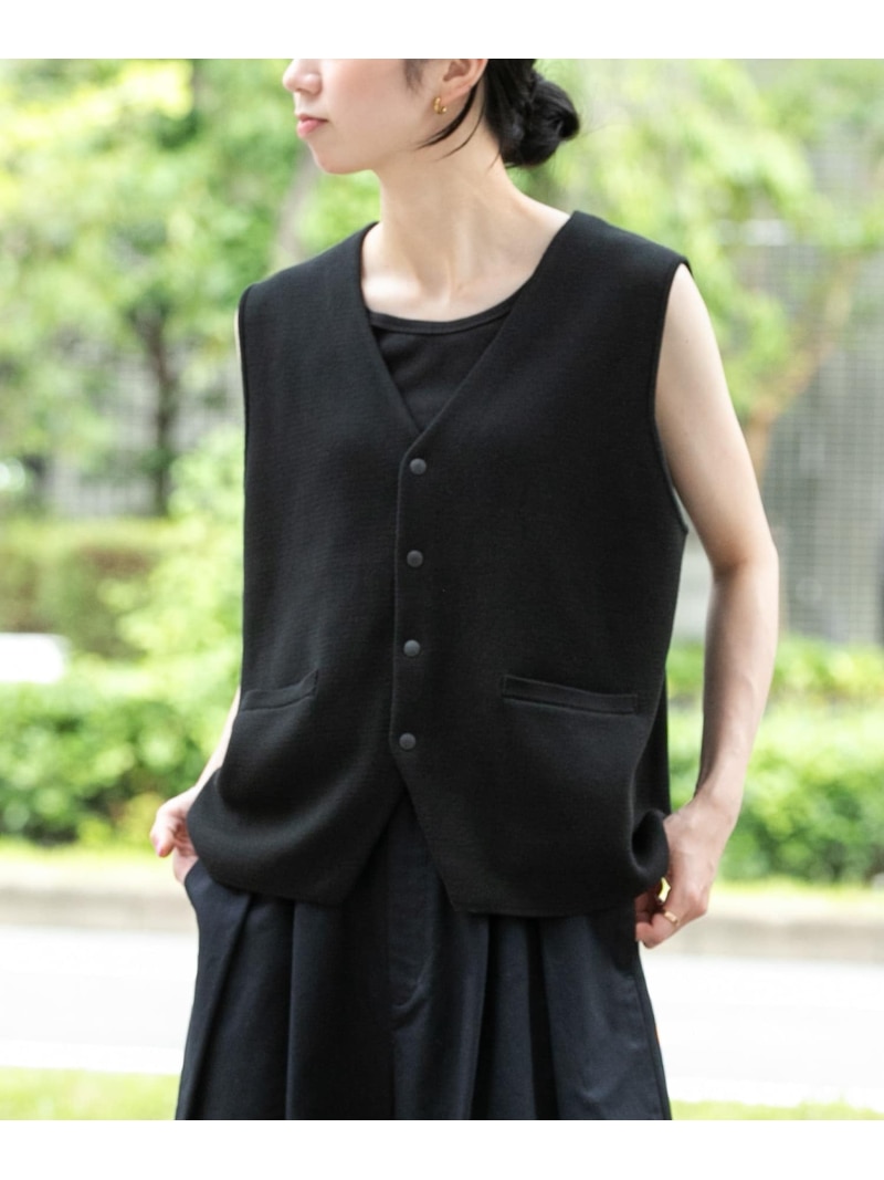 ミラノリブベスト EKAL アーバンリサーチドアーズ トップス ベスト・ジレ グレー ブラック【送料無料】[ Fashion]｜URBAN RESEARCH DOORS／ドアーズ