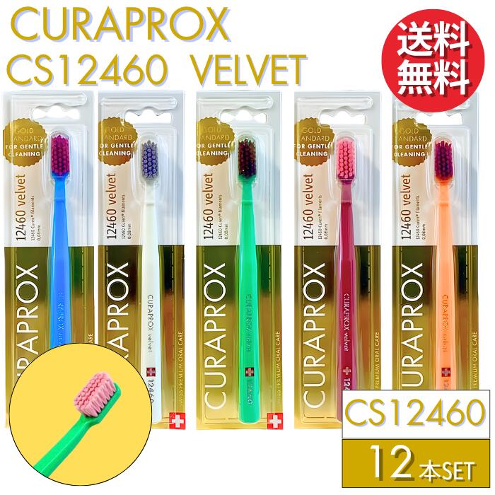 クラプロックス 歯ブラシ CS12460 ベルベット 【12本】 CURAPROX VELVET 大人用 スイス製 超やわらか極細毛 【カラー指定不可】 ウルトラソフト 歯磨き 美白 口臭ケア むし歯 予防 歯科専売 歯周病予防 虫歯予防 予防歯科 超極細毛 歯科 専売 専用 まとめ買い 輸入