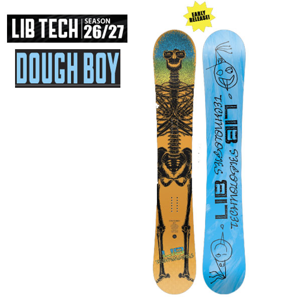 26-27ひな形 【LIB TECH リブテック】スノーボード メンズ 板 DOUGH BOY ダウ男の子 ディレクショナルツイン  キャンバー 185珊 (26/27 オールラウンド 黒色火薬 カーヴィング 無償性表現スタイル一般受け)orca