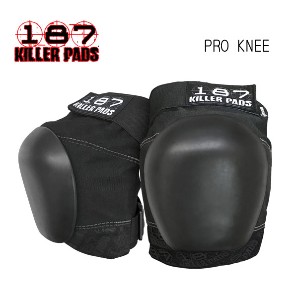 【187 KILLER PADS】滑るゲーム盤 プロテクター 膝 PRO KNEE PADS プロニーパッド BLACK 黒(バーチカル 混凝土運動場 キッズ お坊っちゃん 成年者 膝 安全装置)912sk8