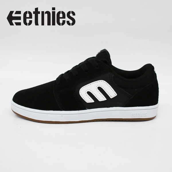 【etnies エトニーズ】キッズ 赤ちゃん用 滑るシューズ KIDS CRESTA クレスタ  BLACK WHITE (滑るゲーム盤 靴 skateboard スケボー スニーカー スケシュー 黒)