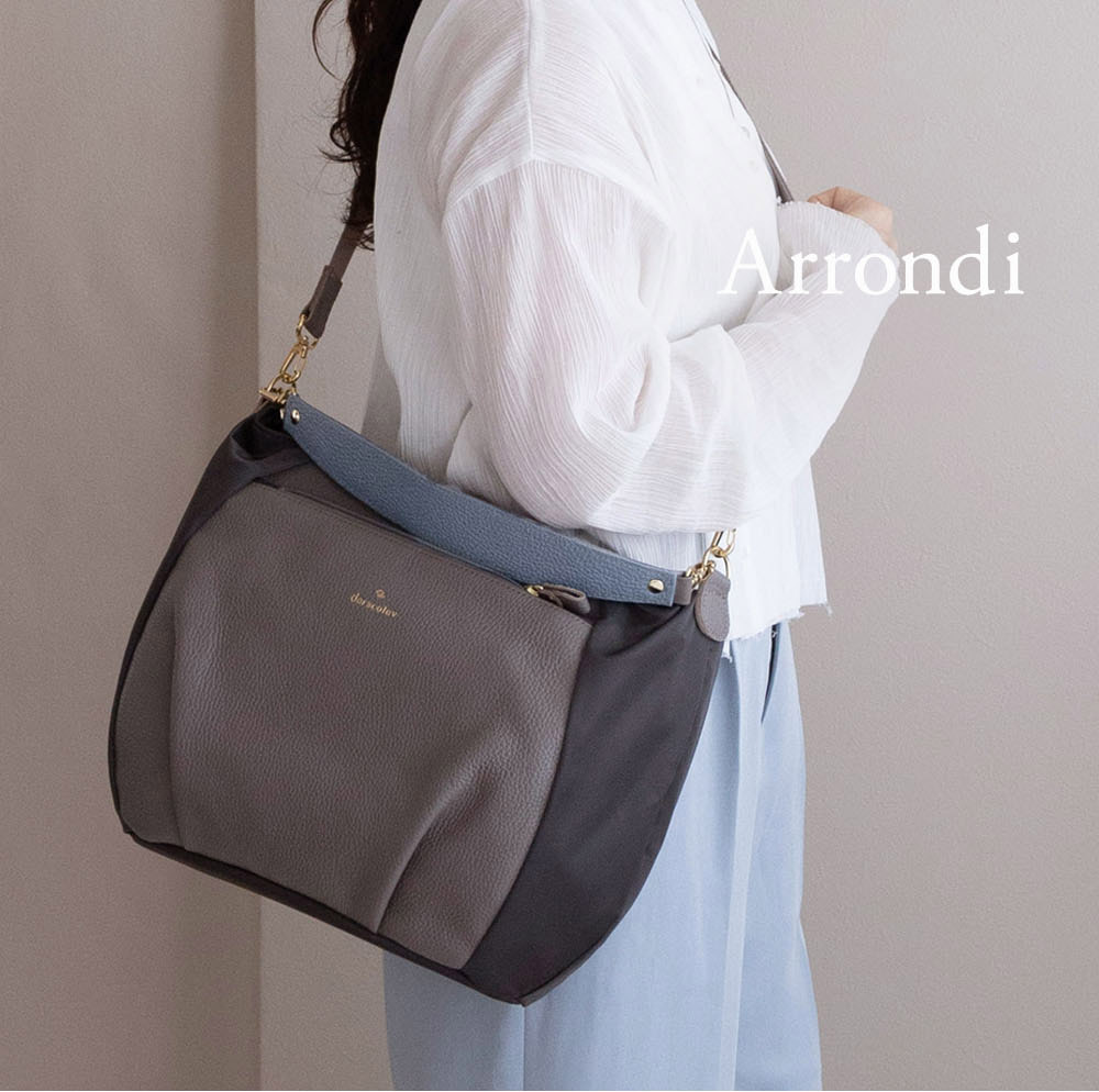 Arrondi アロンディ      曲がったがけ肩先・ハンドバック  ドラコラブ 神戸 ブランド名 日本製 差し上げ物 一般受け  DORACO