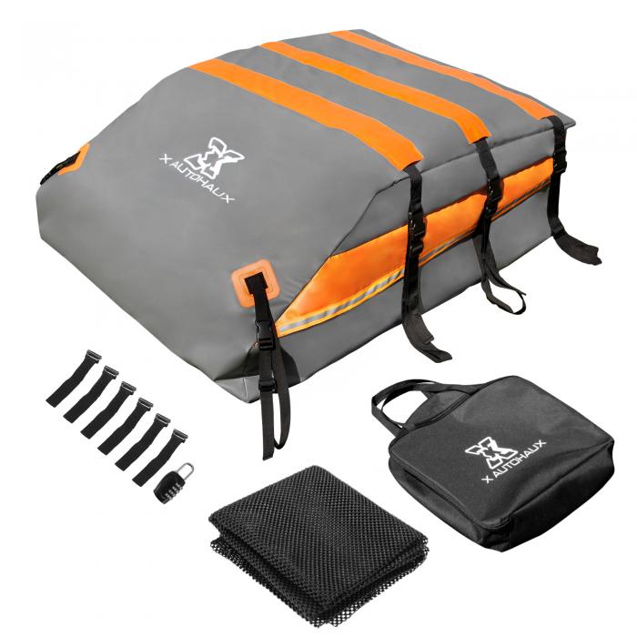 uxcell 1セット15立方フィートの車のルーフバッグ屋根上カーゴキャリアバッグ 防水ラゲッジキャリア 車両にラ ックがあるかないかに関係なく、アンチスリップマット 6ドアフック付き｜ドラゴンマーツ