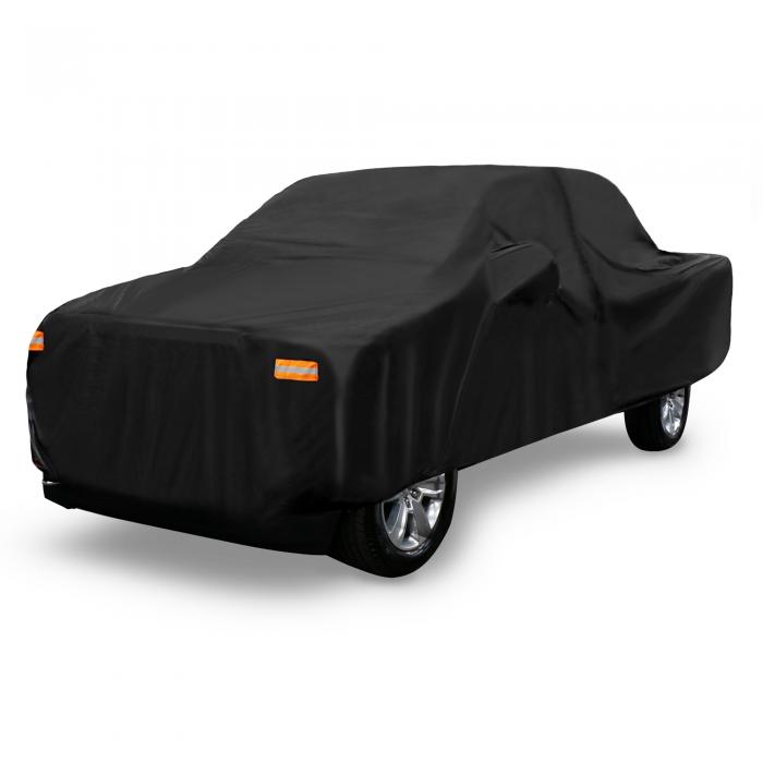 X AUTOHAUX 軽トラックカバー 自動車カバー ボディカバー カーカバー 雹対策 日焼け防止 防塵 雪/強風/黄砂対策 運転席ドアジッパー付き190T PU Fordに対応 F150 Crew Cab Pickup 4 Doorに対応 ブラック