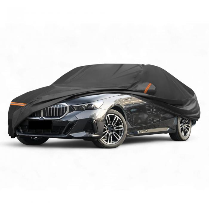 X AUTOHAUX BMWに対応 5er F10/F11/G30/G31用カーカバー PEVA製 自動車カバー ボディカバー カーカバー 防水性アップ 雹対策 日焼け防止 梅雨対策 防炎 防塵 雪/強風/黄砂対策 乗客用ドアジッパー 付き ブラック