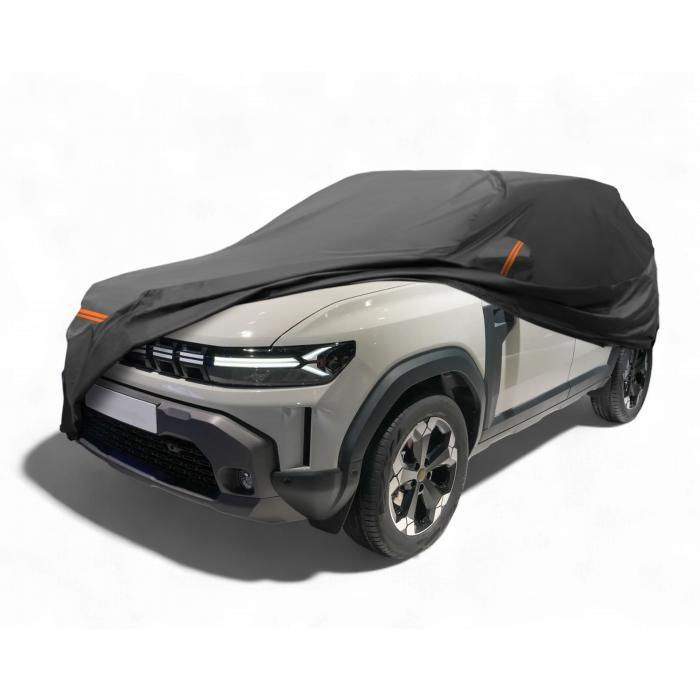 X AUTOHAUX ダチアに対応・ダスター2010-2023用の車カバーPEVAスパンレース綿 自動車カバー ボディカバー カーカバー 防水性アップ 雹対策 日焼け防止 梅雨対策 防炎 防塵 雪/強風/黄砂対策 乗客用ドアジッパー ブラック