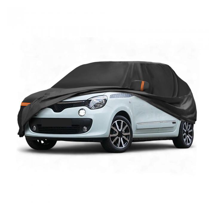 X AUTOHAUX Renaultに対応・トゥインゴII/III用の車カバー2007-2020 PEVAスパンレース綿 自動車カバー ボディカバー カーカバー 防水 雹対策 日焼け防止 梅雨対策 防炎 雪/強風/黄砂対策 乗客用ドアジッパー ブラック