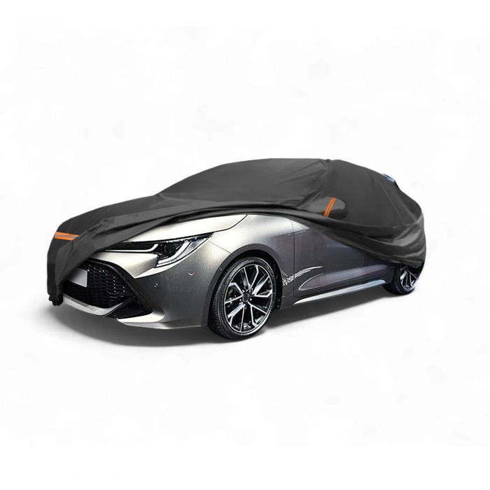 X AUTOHAUX Toyotaに対応オーリス2007-2018用の車カバーPEVAスパンレース綿 自動車カバー ボディカバー カーカバー 防水性アップ 雹対策 日焼け防止 梅雨対策 防炎 防塵 雪/強風/黄砂対策 乗客用ドアジッパー ブラック｜ドラゴンマーツ