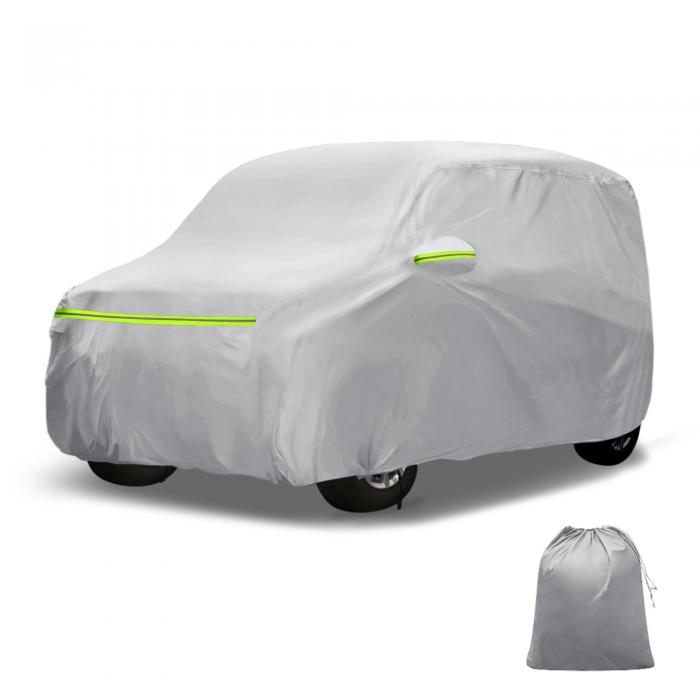 X AUTOHAUX Suzukiに対応エブリーワゴン用カーカバーアルミフィルム 綿製アウトドアフルカーカバー全天候型防水風防日焼け防止運転席ドアジッパー付き