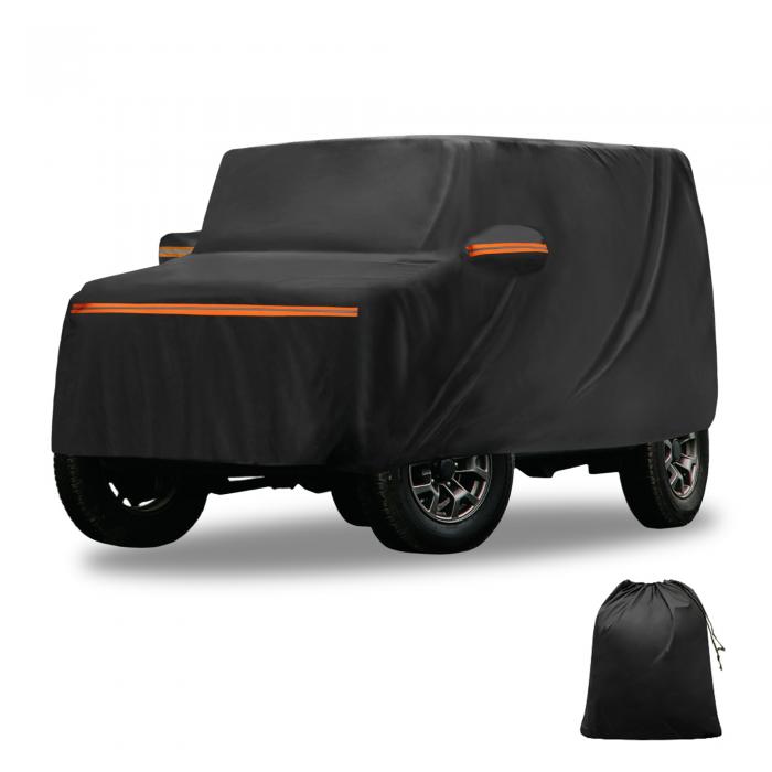 X AUTOHAUX 三菱 デリカミニ用 車ボディカバー 自動車カバー 新型100%防水生地&5層構造 軽量・女性でも楽々 裏起毛 塗装面保護 運転席ジッパー付き/ドア開閉可能/忘れ物をしても安心 防風ロープ/収納袋付き 日焼け/梅雨対策
