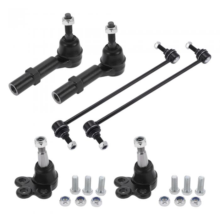 X AUTOHAUX 2011-2012年用GMCに対応 Acadia用6個セットのフロントサスペンションキット アウタータイロッドエンド フロントスウェイバーリンク ロアボールジョイント No.K500088/ES800286/K750155