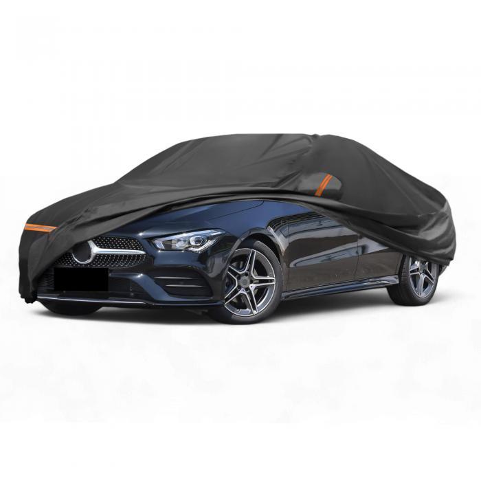 X AUTOHAUX Mazdaに対応3 2013-2021用の車カバー PEVAスパンレース綿 自動車カバー ボディカバー カーカバー 防水性アップ 雹対策 日焼け防止 梅雨対策 防炎 防塵 雪/強風/黄砂対策 乗客用ドアジッパー ブラック