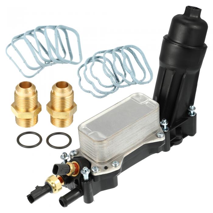 X AUTOHAUX 車 エンジンオイルクーラーハウジング ガスケットセンサーアセンブリ付き Chr yslerに対応 200 3.6L V6 エンジン 2014-2017 Dodgeに対応 Avenger 3.6L V6 エンジン 2014 68105583AF