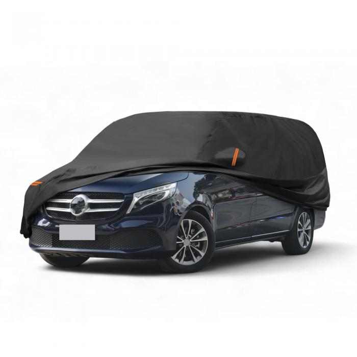 X AUTOHAUX ベンツに対応・ベンツV-クラス2014-2021用の車カバーPEVA 自動車カバー ボディカバー カーカバー 防水性アップ 雹対策 日焼け防止 梅雨対策 防炎 防塵 雪/強風/黄砂対策 乗客用ドアジッパー ブラック