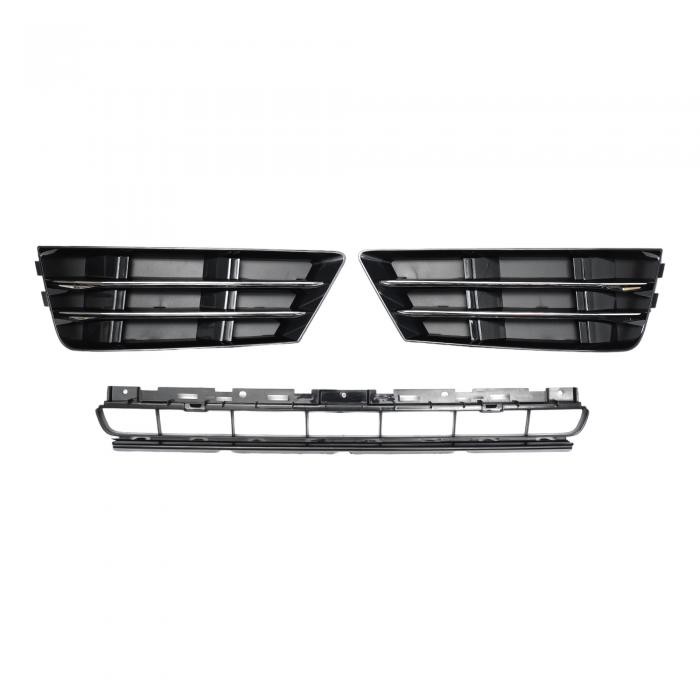X AUTOHAUX Audiに対応A4 B9 2016-2018用フロントロアフードバンパーグリルグリルNo.8W0807681フロントロアバンパーキドニーグリルグリルスクエアホールブラック1セット