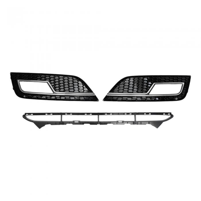 X AUTOHAUX Audiに対応A4 B8PA 2013-2015用フロントロアフードバンパーグリルグリルNo.8K0807682Nフロントロアバンパーキドニーグリルグリルハニカムブラック1セット