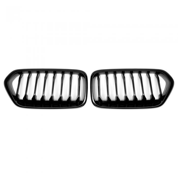 X AUTOHAUX No.51712455246/51712455247 BMWに対応 X2 F39用フロントアッパーフードバンパーグリルグロス黒い1ペア