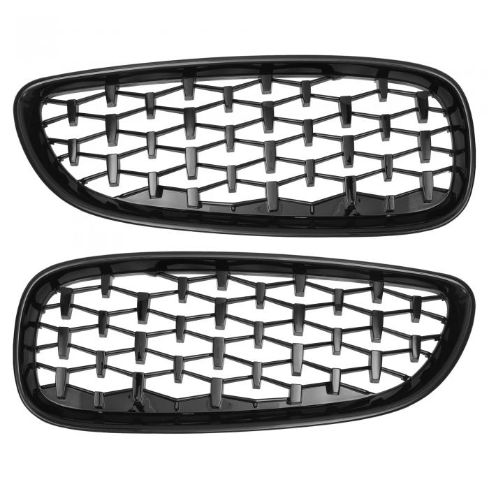 X AUTOHAUX No.51137181547/51137181548 BMWに対応 Z4 E89 2009-2016用フロントフードバンパーグリル ダイヤモンドスターブラッ ク 1ペア