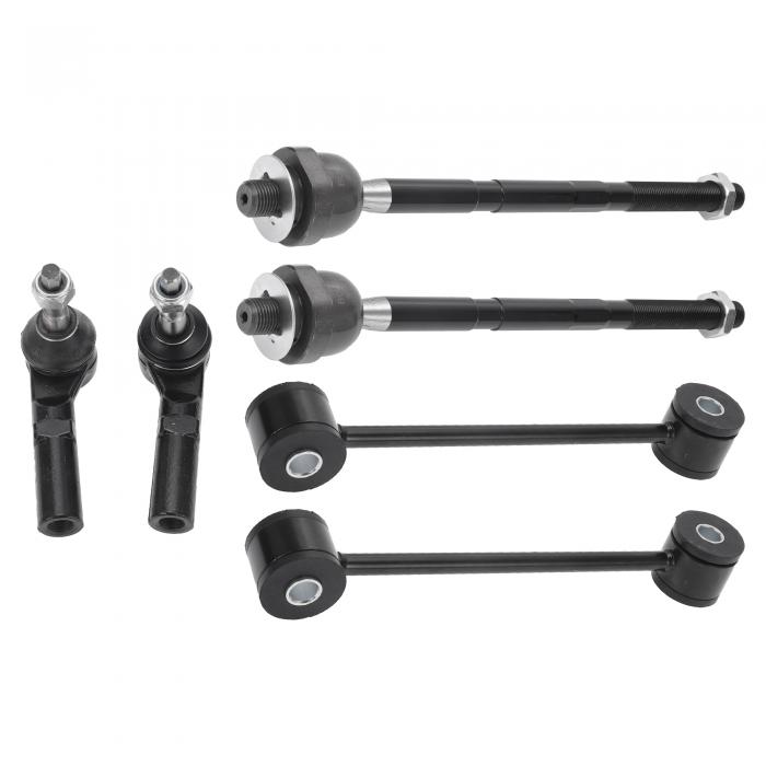 X AUTOHAUX Jeepに対応 Grand Cherokee 2005-2010用フロントサスペンションキットインナーアウタータイロッドエンドフロントスウェイバーリンク 6個セット No.EV80782/K80861/ES80643/ES80644