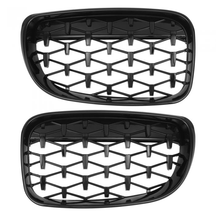 X AUTOHAUX No.51137166439/51137166440 BMWに対応 1シリーズE87用フロントフードバンパーグリル ダイヤモンドスターブラッ ク 1ペア
