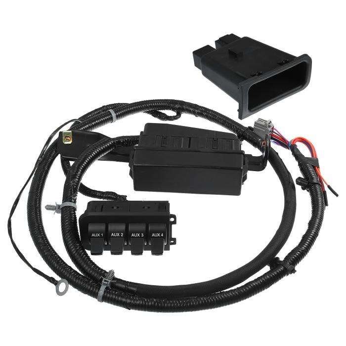 uxcell ロッカースイッチボックス 警告灯 4連コントローラーパネル Fordに対応 F250 F350に対応 2005 2006 2007に対応 5C3Z14A303AA ABS ブラック 1セット