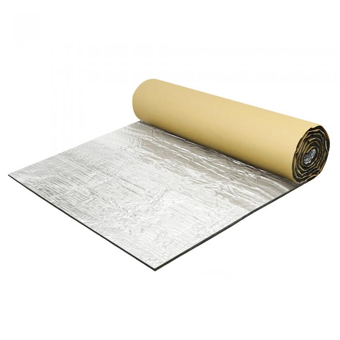 X AUTOHAUX 394mil 10mm 10.76sqft カーサウンドデッドニングマット アルミニウムクローズドセルフォームヒートシールド材 ダンピングセルフアドヒーシブ フード　フェンダー　ボートエンジンカバー用 39.37\