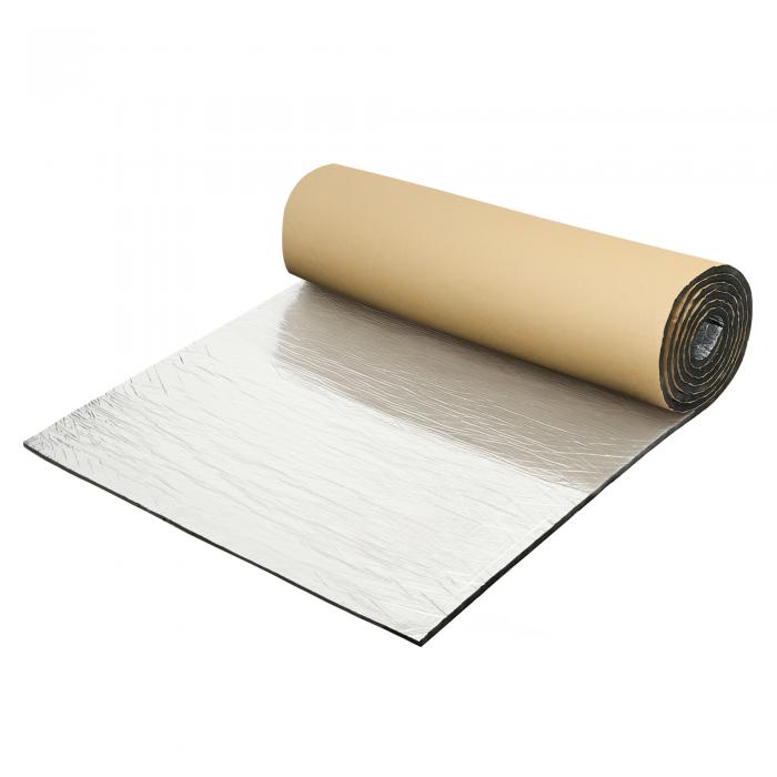 X AUTOHAUX 394mil 10mm 8.18sqft カーサウンドデッドニングマット アルミ箔クローズドセルフォームヒートシールド材 ダンピングセルフアドヒーシブ フード、フェンダー、ボートエンジンカバー用 59.84\