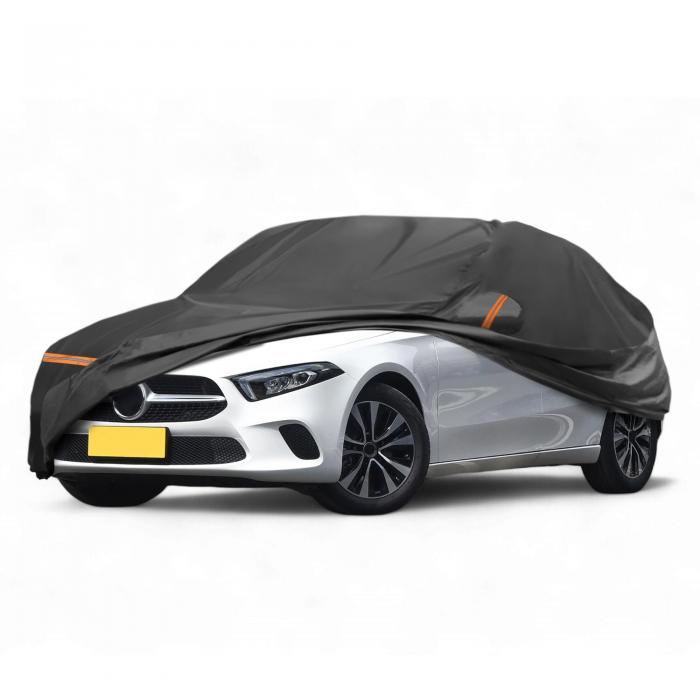 X AUTOHAUX メルセデスに対応・ベンツに対応A-クラス2018-2024用の車カバーPEVAスパンレース綿 自動車カバー ボディカバー カーカバー 防水性アップ 日焼け防止 梅雨対策 防炎 防塵 雪/強風/黄砂対策 乗客用ドアジッパー ブラック|ドラゴンマーツ
