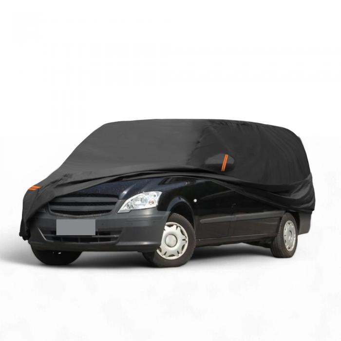 X AUTOHAUX ベンツに対応・ベンツVito 2003-2014用の車カバー スパンレース綿製 自動車カバー ボディカバー カーカバー 防水性アップ 雹対策 日焼け防止 梅雨対策 防炎 防塵 雪/強風/黄砂対策 乗客用ドアジッパー 付き ブラック|ドラゴンマーツ