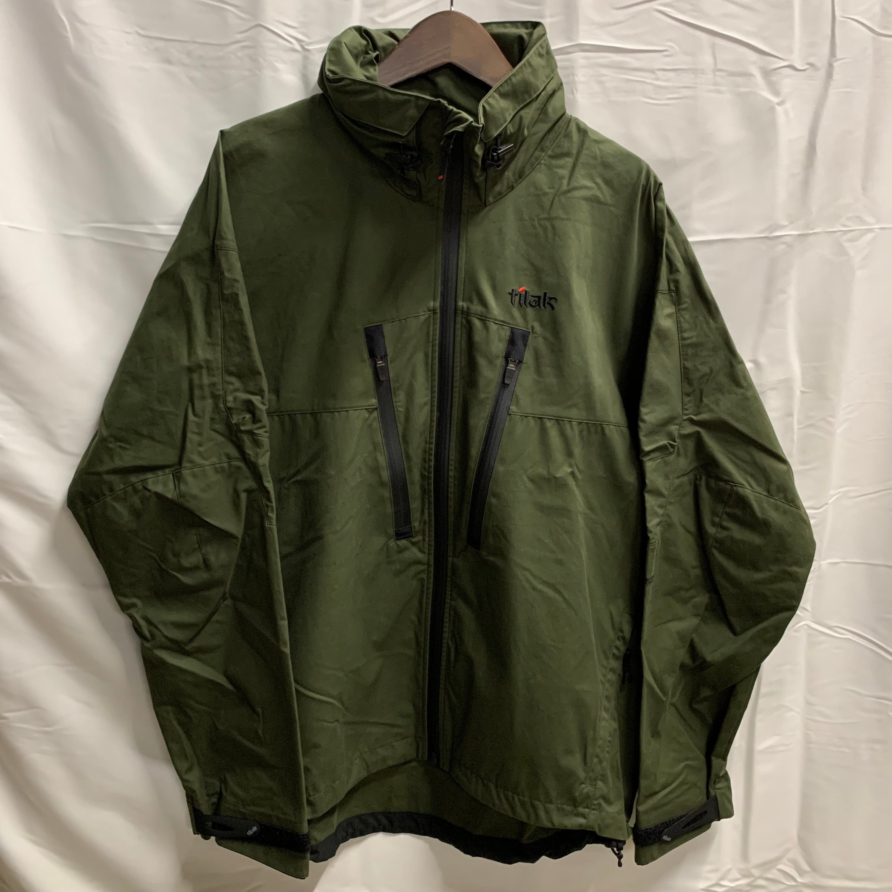 【中古】【古着】tilak ロゴ アウタージャケット モスグリーン Mサイズ|ドラマ×プリンセスカフェ