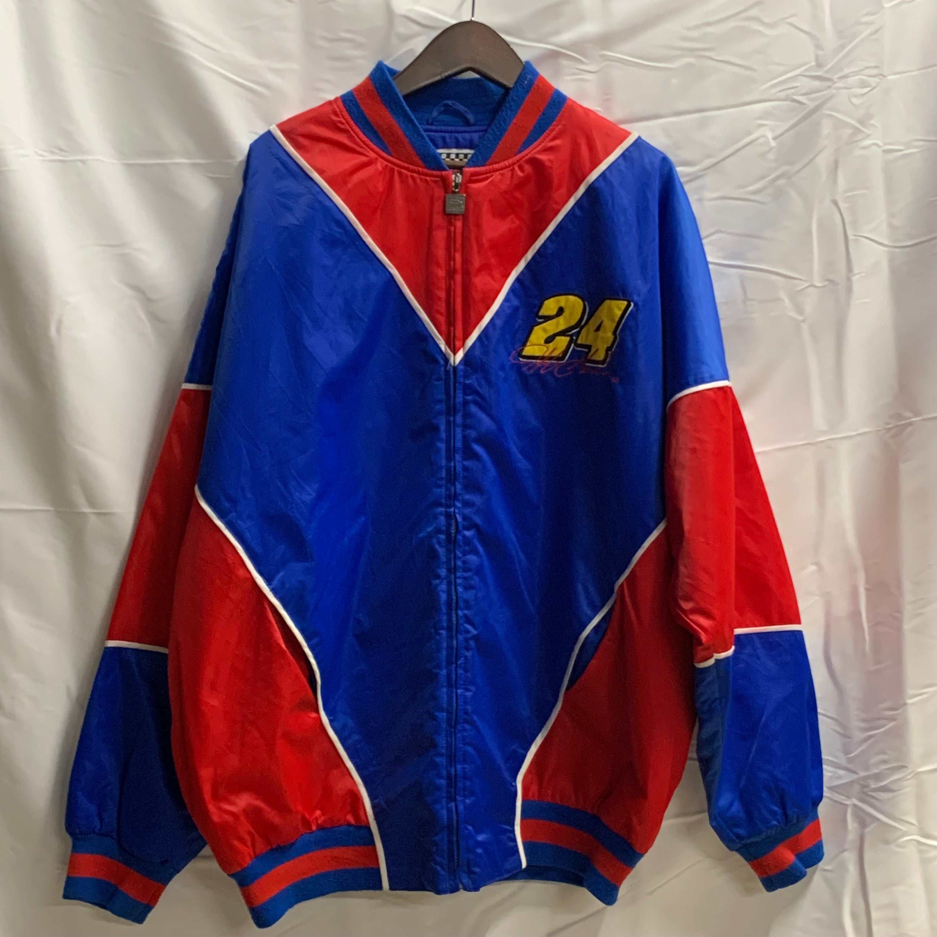 【中古】【古着】nutmeg ワンポイント レーシングジャケット ブルー×レッド|ドラマ×プリンセスカフェ