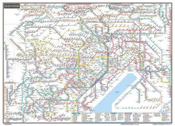 昭和発行 当時品 最新首都圏交通案内図 美品 楽天市場】鉄道案内図（昭和19年発行復刻版） : 地図の店とうぶん