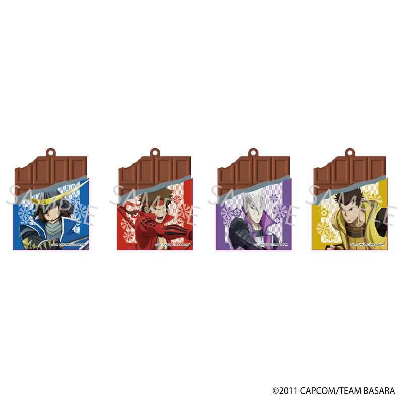 【 02/20 発送予定】 アニメ『戦国BASARA』コラボカフェ チョコレート型ラバーストラップ ※ブラインド販売 グッズ画像