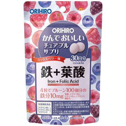 Viên nhai bổ sung Sắt + Axit folic ORIHIRO