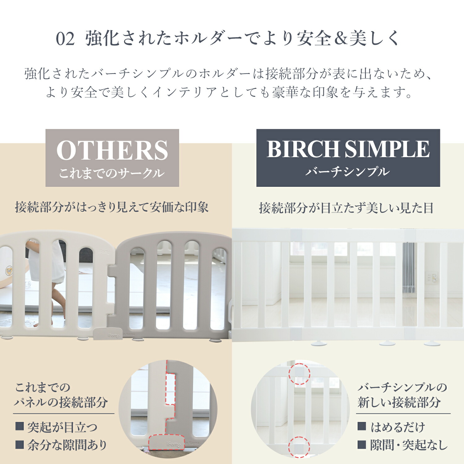 ポイント10倍 1 000円クーポン配布中 ドアなし ベビーサークル プレイヤード 置くだけ ベビーゲート 組み立て簡単 枚セット コンパクト ベビー サークル アイファム バーチ シンプル おしゃれ 軽量柵 フェンス ベビールーム キッズサークル 安全 Ifam If118