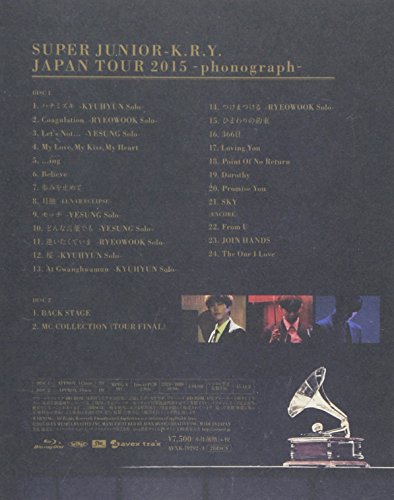 【新品】 SUPER JUNIOR-K.R.Y. JAPAN TOUR 2015 ~phonograph~(BD2枚組)(初回生産限定盤) [Blu-ray] lok26k6｜ドリエムコーポレーション