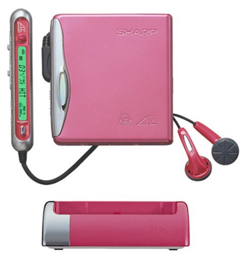 【中古】【人並み外れたに好いたらしい】SHARP アウビィ MD-DS55-P 1ビット携帯型MD電気蓄音機 (さくら色)