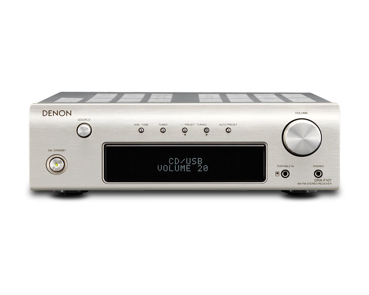 【中古】【非常に良い】Denon Fシリーズ レシーバー プレミアムシルバー DRA-F107SP