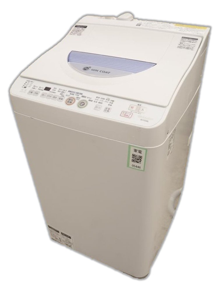 【中古】【非常に良い】シャープ タテ型洗濯乾燥機 穴なし槽カビぎらい ブルー系 洗濯容量5.5kg ES-TG55L-A