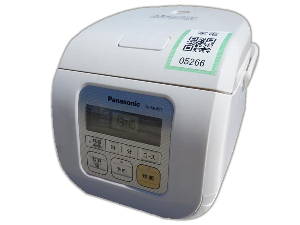 【中古】【非常に良い】パナソニック 3合 炊飯器 マイコン式 ホワイト SR-ML051-W