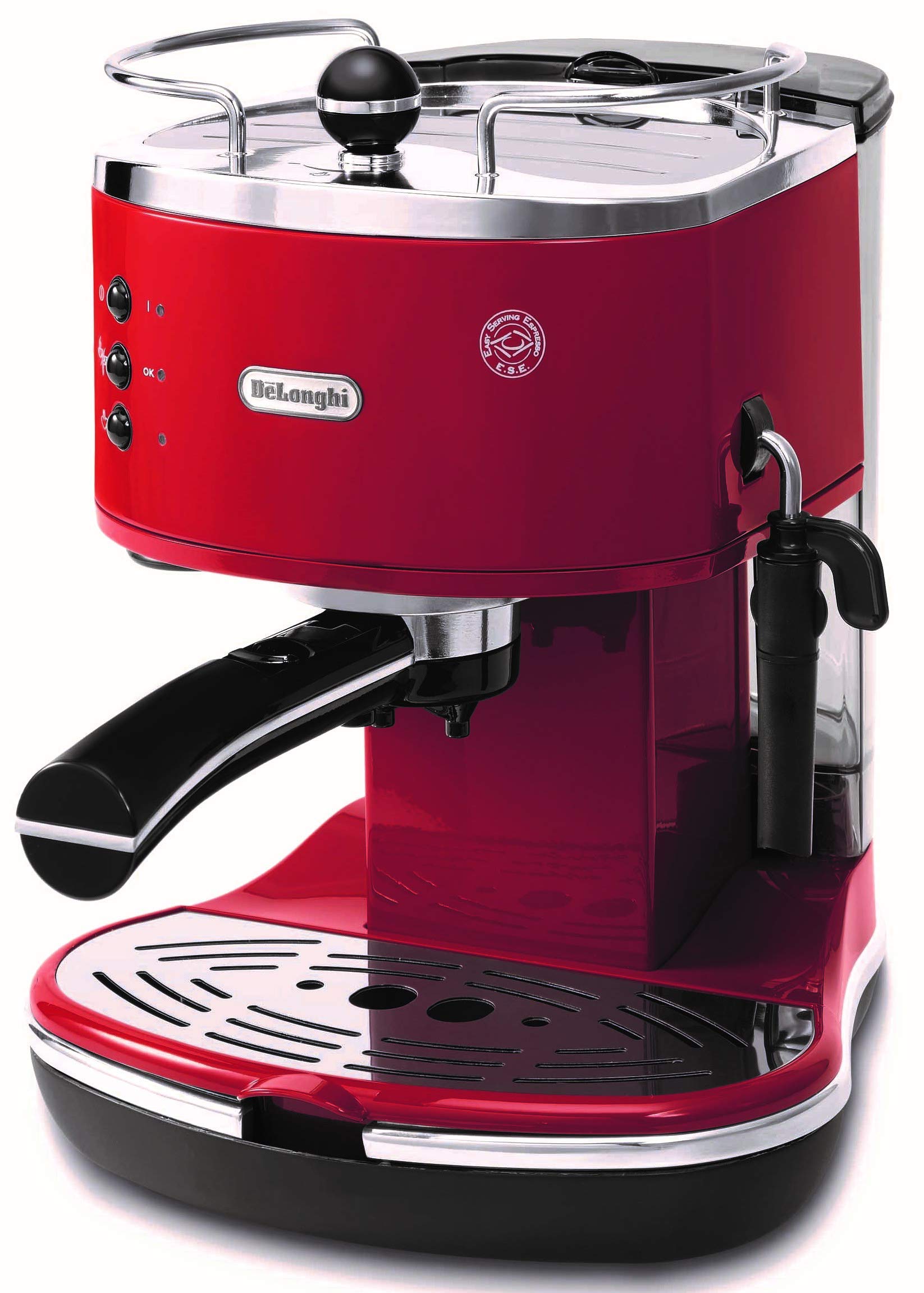 【中古】【非常に良い】DeLonghi (デロンギ) エスプレッソメーカー アイコナ ECO310R カプチーノ ラテアート エスプレッソマシン カップウォーマートレイ レトロデザイン [レッド] デロンギファミリー登録