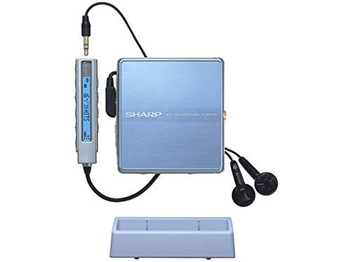 【中古】【人並み外れたに好いたらしい】SHARP せつ然たる MD-ST600-A 青味系 携帯型MD電気蓄音機 MDLP相応う （MD生まれ変わり専用機）