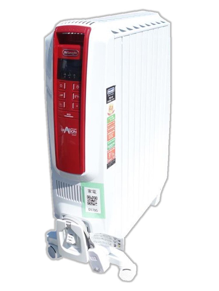 【中古】【非常に良い】【DeLonghi】デロンギ　ドラゴンデジタルオイルヒーター100V/1500W色：ピュアホワイト＋レッド9枚フィン　QSD0915-RD 35,133円