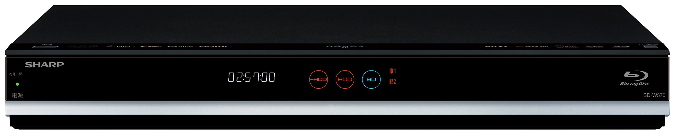 【中古】【非常に良い】シャープ 500GB 2チューナー ブルーレイレコーダー AQUOS BD-W570